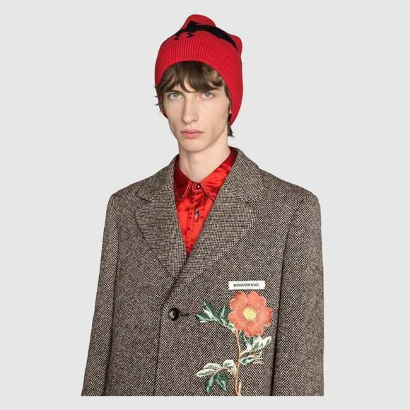 Gucci Bat Wool And Alpaca-blend Beanie Hat (Medium) - Picture 2 of 11